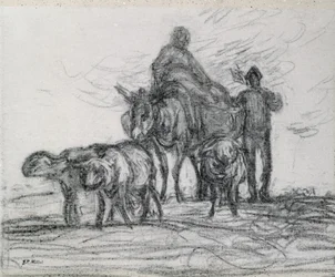 Powrót z pól, 1873 (węgiel)
